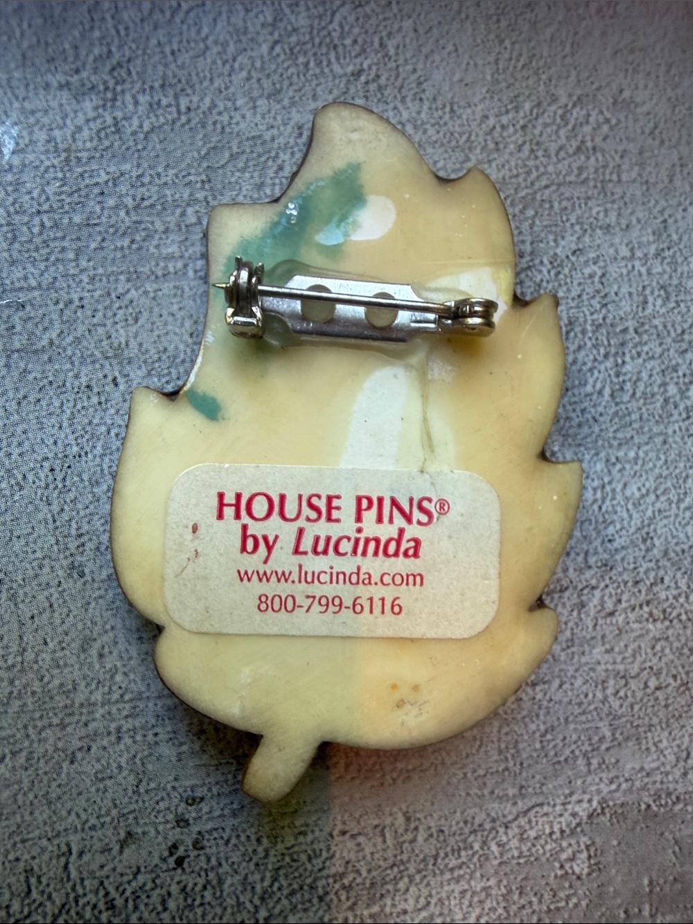 Rare House Pin by Lucinda: Welcome House Leaf Pin - Picture 2 of 5